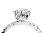 Round Cut Diamond Hidden Halo Engagement Ring in White gold with Round Pavé Band_4