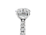 Round Cut Diamond Hidden Halo Engagement Ring in White gold with Round Pavé Band_5