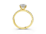 Round Cut Diamond Hidden Halo Engagement Ring in Yellow gold with Round Pavé Band_15