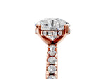 Round Cut Diamond Hidden Halo Solitaire Ring in Rose gold with Round Pavé Band and Prong Setting_113