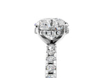 Round Cut Diamond Hidden Halo Solitaire Ring in White gold with Round Pavé Band and Prong Setting_113