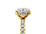 Round Cut Diamond Hidden Halo Solitaire Ring in Yellow gold with Round Pavé Band and Prong Setting_113