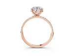 Round Cut Diamond Pavé Band Solitaire Ring in Rose gold with Round Accents_21