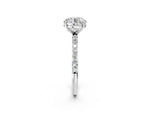 Round Cut Diamond Pavé Band Solitaire Ring in White gold with Round Accents_26