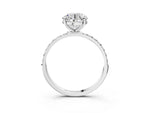 Round Cut Diamond Pavé Band Solitaire Ring in White gold with Round Accents_27