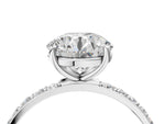 Round Cut Diamond Pavé Band Solitaire Ring in White gold with Round Accents_28