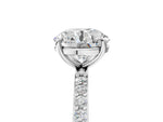 Round Cut Diamond Pavé Band Solitaire Ring in White gold with Round Accents_29