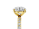 Round Cut Diamond Pavé Band Solitaire Ring in Yellow gold with Round Accents_41