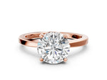 Round Cut Diamond Solitaire Engagement Ring in Rose gold with Prong Setting