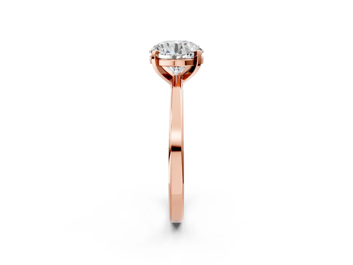 Round Cut Diamond Solitaire Engagement Ring in Rose gold with Prong Setting_14