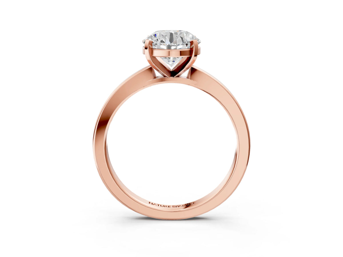 Round Cut Diamond Solitaire Engagement Ring in Rose gold with Prong Setting_15