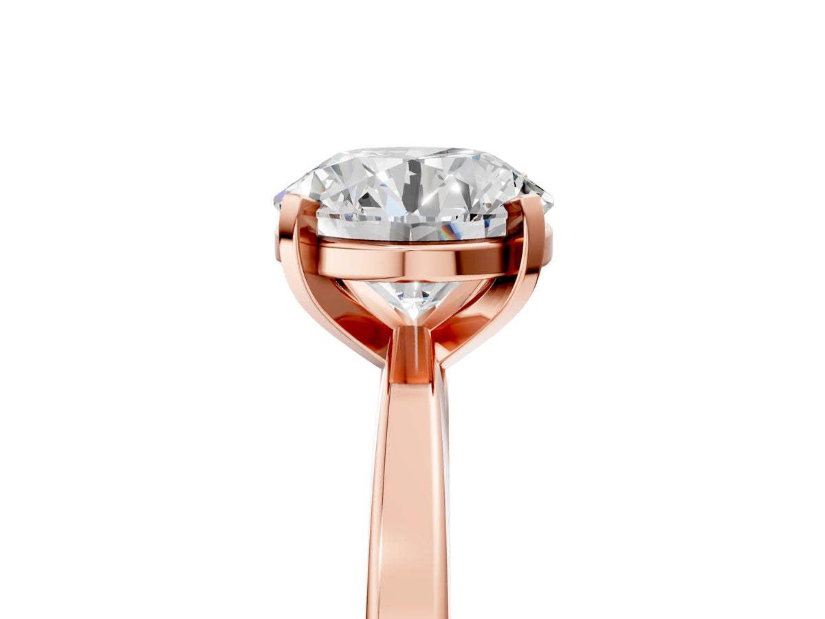 Round Cut Diamond Solitaire Engagement Ring in Rose gold with Prong Setting_17
