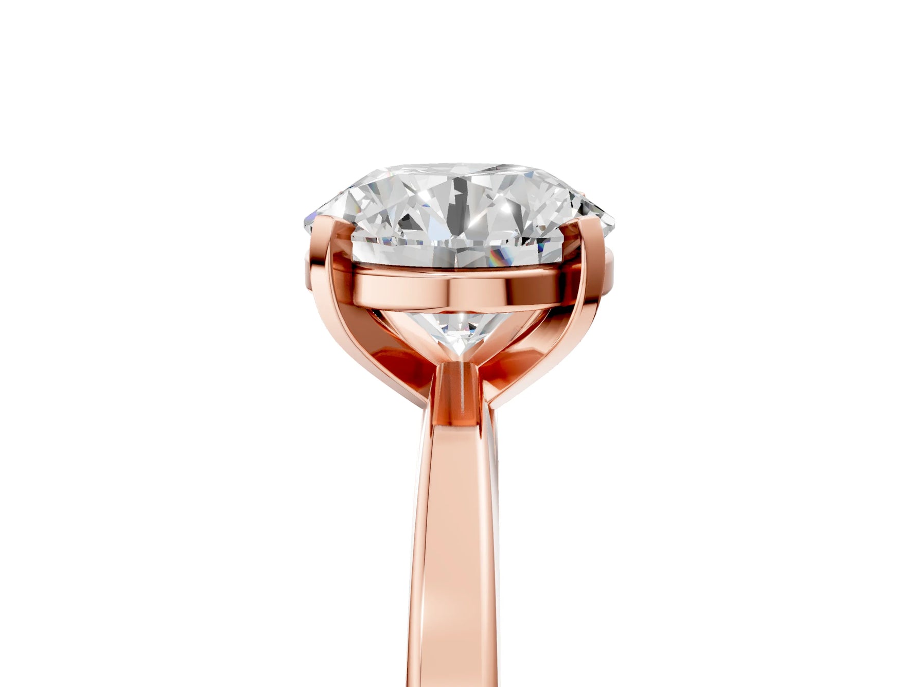 Round Cut Diamond Solitaire Engagement Ring in Rose gold with Prong Setting_5