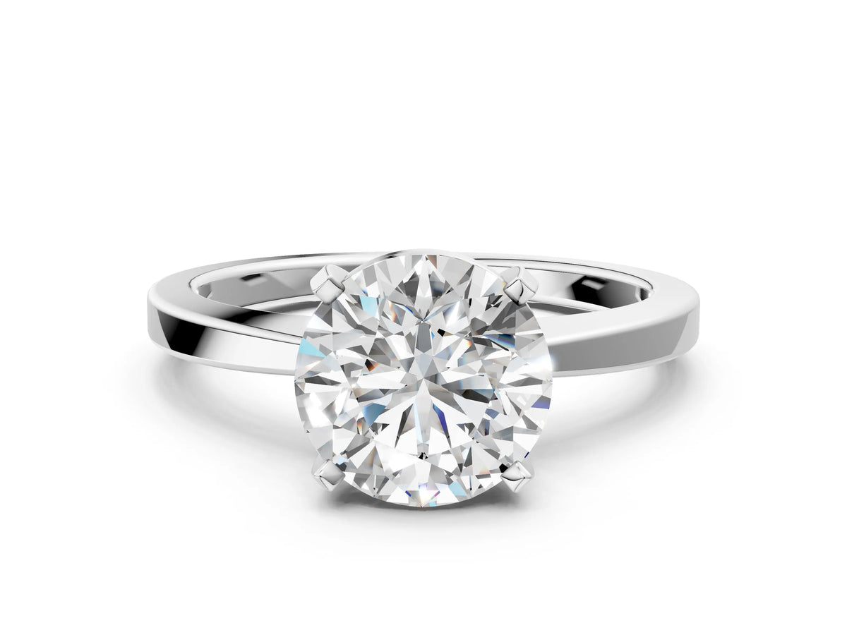 Round Cut Diamond Solitaire Engagement Ring in White gold with Prong Setting_12