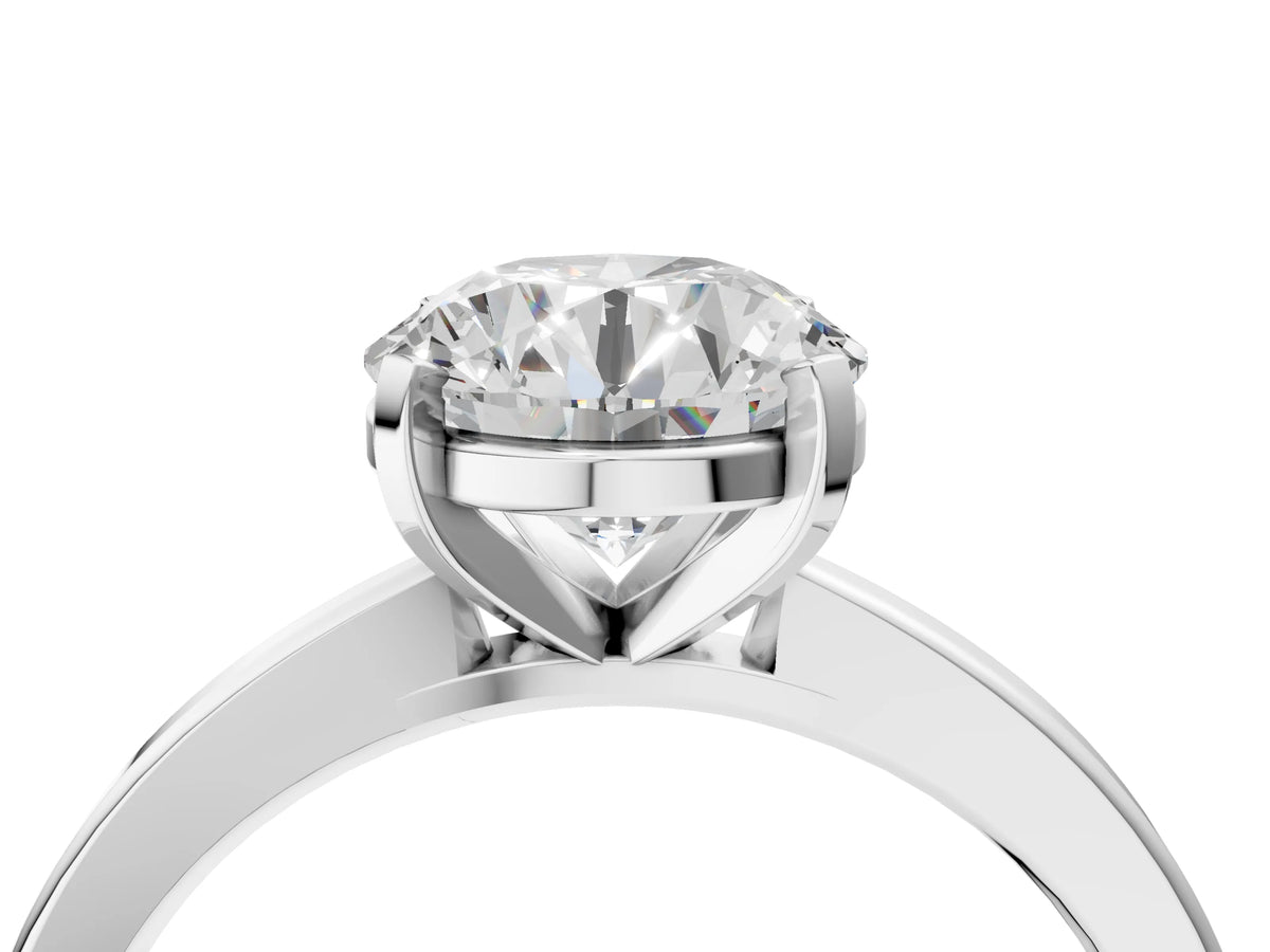 Round Cut Diamond Solitaire Engagement Ring in White gold with Prong Setting_16