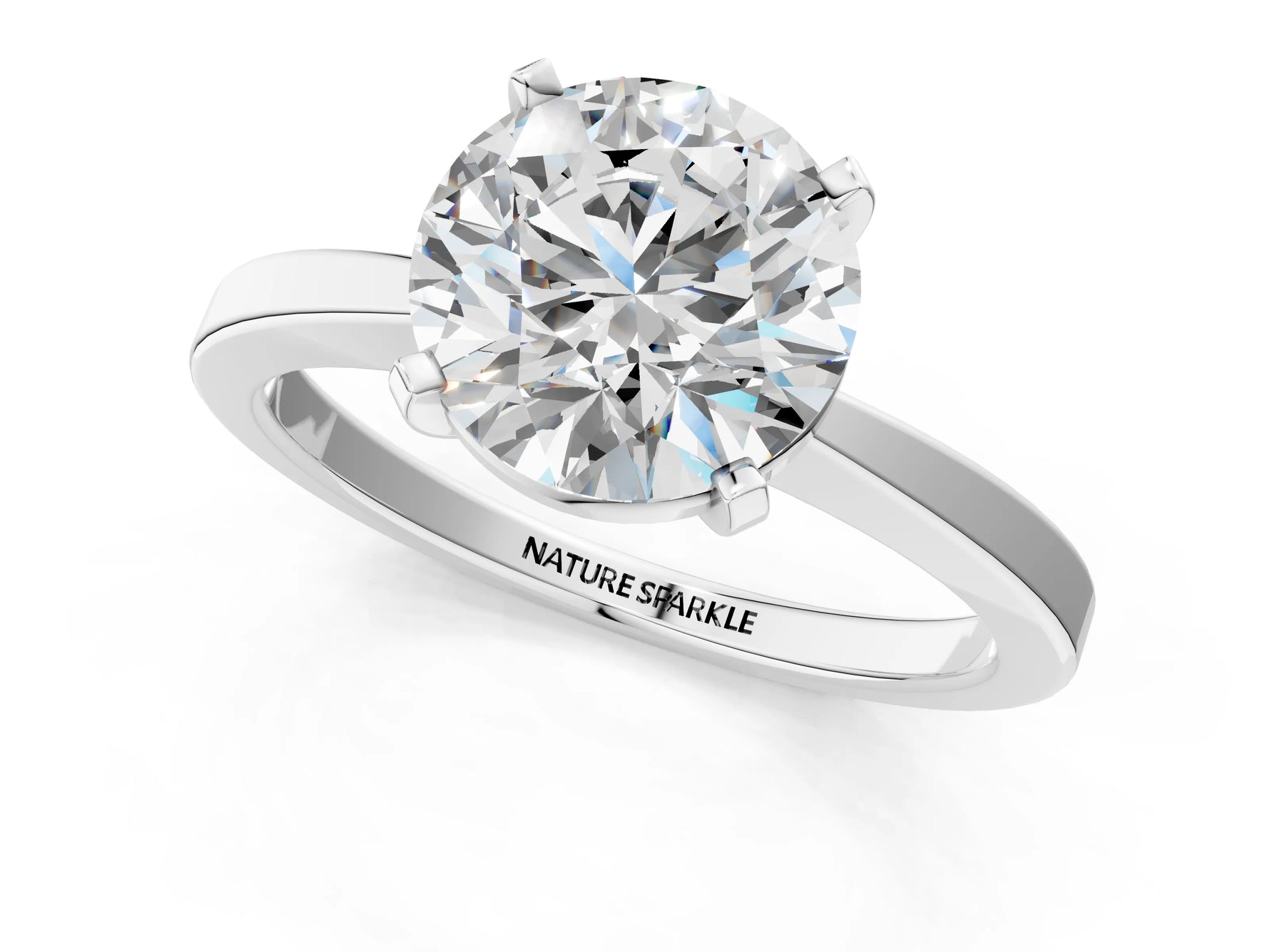 Round Cut Diamond Solitaire Engagement Ring in White gold with Prong Setting_1