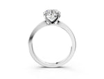 Round Cut Diamond Solitaire Engagement Ring in White gold with Prong Setting_3