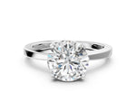 Round Cut Diamond Solitaire Engagement Ring in White gold with Prong Setting