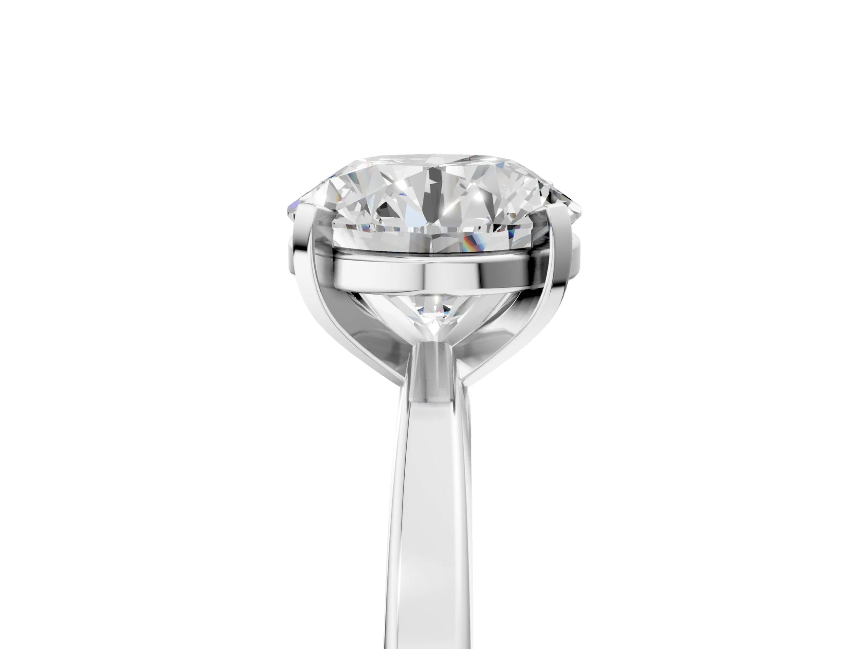 Round Cut Diamond Solitaire Engagement Ring in White gold with Prong Setting_5