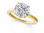 Round Cut Diamond Solitaire Engagement Ring in Yellow gold with Prong Setting_1