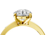 Round Cut Diamond Solitaire Engagement Ring in Yellow gold with Prong Setting_4