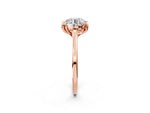 Round Cut Diamond Solitaire Ring in Rose gold with Flower Prong Setting_26
