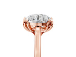 Round Cut Diamond Solitaire Ring in Rose gold with Flower Prong Setting_29