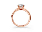 Round Cut Diamond Solitaire Ring in Rose gold with Prong Setting and Rounded Band_15