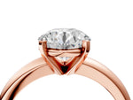 Round Cut Diamond Solitaire Ring in Rose gold with Prong Setting and Rounded Band_16