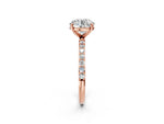 Round Cut Diamond Solitaire Ring in Rose gold with Round Pavé Band_26