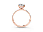 Round Cut Diamond Solitaire Ring in Rose gold with Round Pavé Band_27