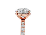 Round Cut Diamond Solitaire Ring in Rose gold with Round Pavé Band_29