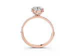 Round Cut Diamond Solitaire Ring in Rose gold with Round Pavé Band_3