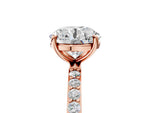 Round Cut Diamond Solitaire Ring in Rose gold with Round Pavé Band_5