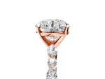 Round Cut Diamond Solitaire Ring in Rose gold with Shared Prong Marquise and Round Side Stones_41