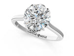Round Cut Diamond Solitaire Ring in White gold with Flower Prong Setting_133