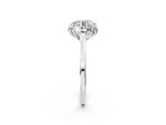 Round Cut Diamond Solitaire Ring in White gold with Flower Prong Setting_134