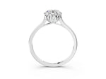 Round Cut Diamond Solitaire Ring in White gold with Flower Prong Setting_135