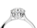 Round Cut Diamond Solitaire Ring in White gold with Flower Prong Setting_136