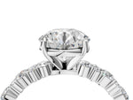 Round Cut Diamond Solitaire Ring in White gold with Pear and Round Cluster Band_16