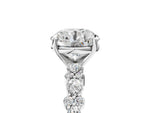 Round Cut Diamond Solitaire Ring in White gold with Pear and Round Cluster Band_17