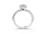 Round Cut Diamond Solitaire Ring in White gold with Pear and Round Cluster Band_3
