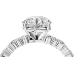 Round Cut Diamond Solitaire Ring in White gold with Pear and Round Cluster Band_4