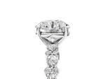 Round Cut Diamond Solitaire Ring in White gold with Pear and Round Cluster Band_5