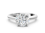 Round Cut Diamond Solitaire Ring in White gold with Prong Setting and Rounded Band_12