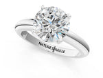 Round Cut Diamond Solitaire Ring in White gold with Prong Setting and Rounded Band_13