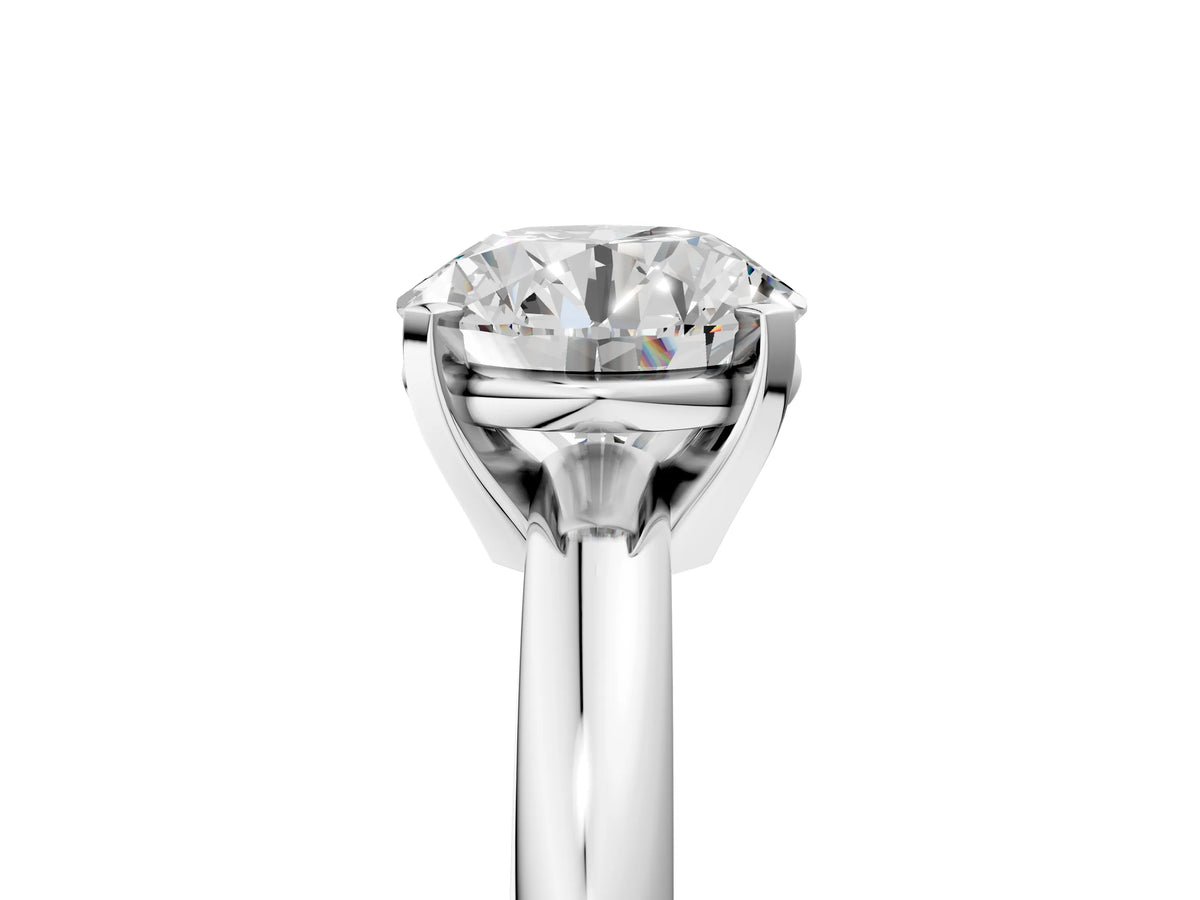 Round Cut Diamond Solitaire Ring in White gold with Prong Setting and Rounded Band_17