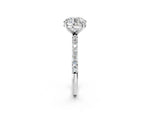 Round Cut Diamond Solitaire Ring in White gold with Round Pavé Band_26