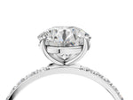 Round Cut Diamond Solitaire Ring in White gold with Round Pavé Band_28