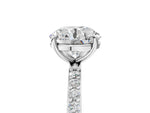 Round Cut Diamond Solitaire Ring in White gold with Round Pavé Band_29